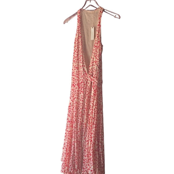 NWT Olivaceous Pink and White Asymmetrica Warped l Maxi Dress - Picture 1 of 14
